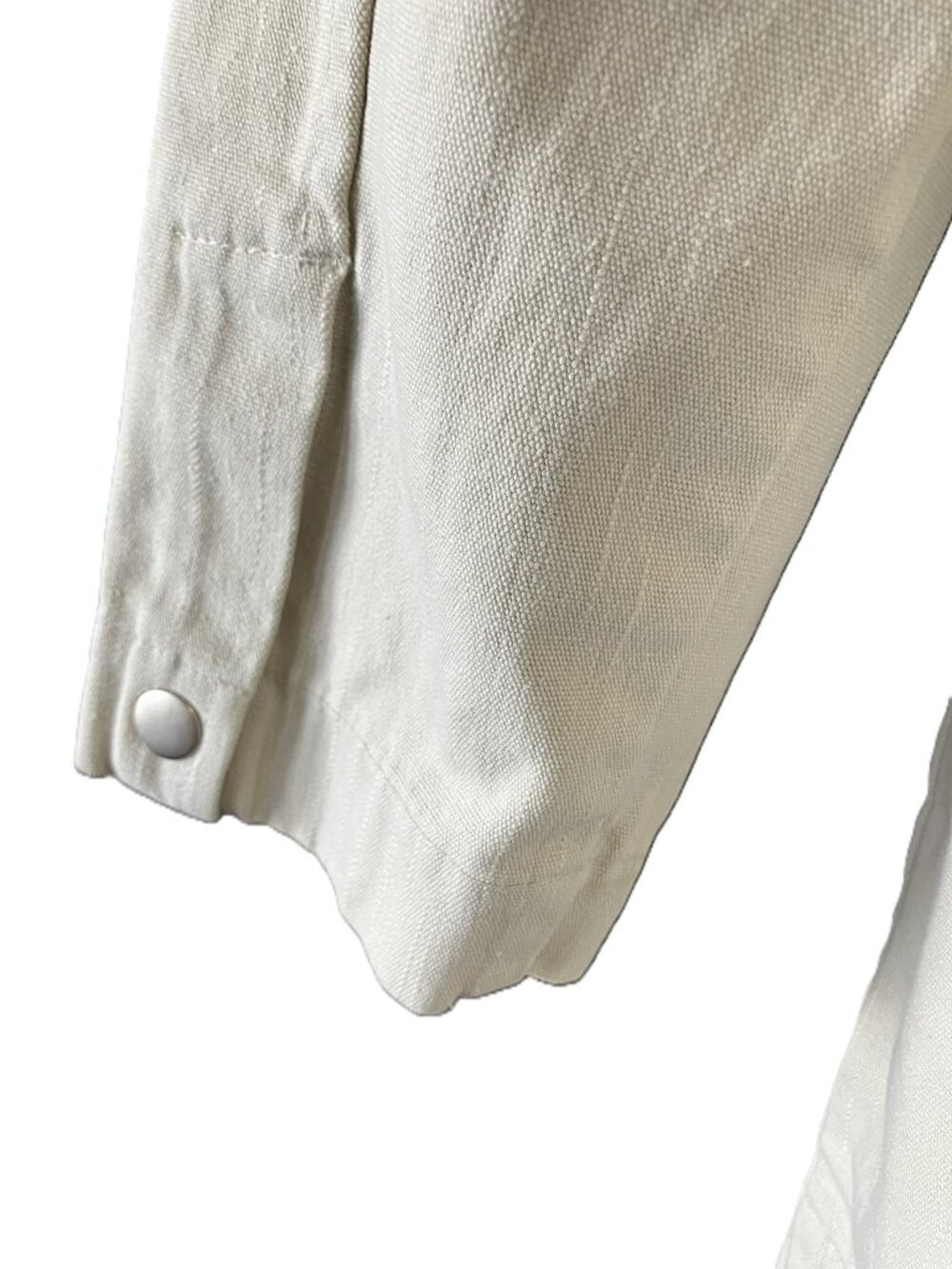 L.L.Bean Women's Small Off-White Utility Jacket | Nautical Hook Clasp Closure - Picture 10 of 13